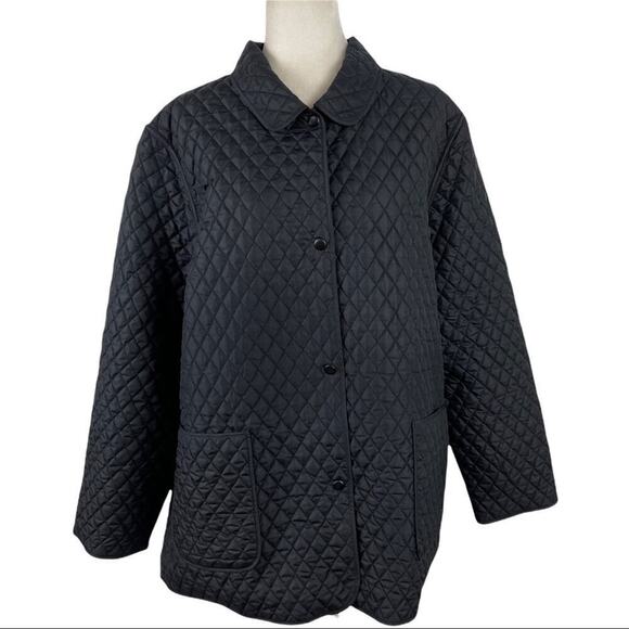 Mulberry Street Women's Size XL Black Quilted Long Jacket - Picture 1 of 15